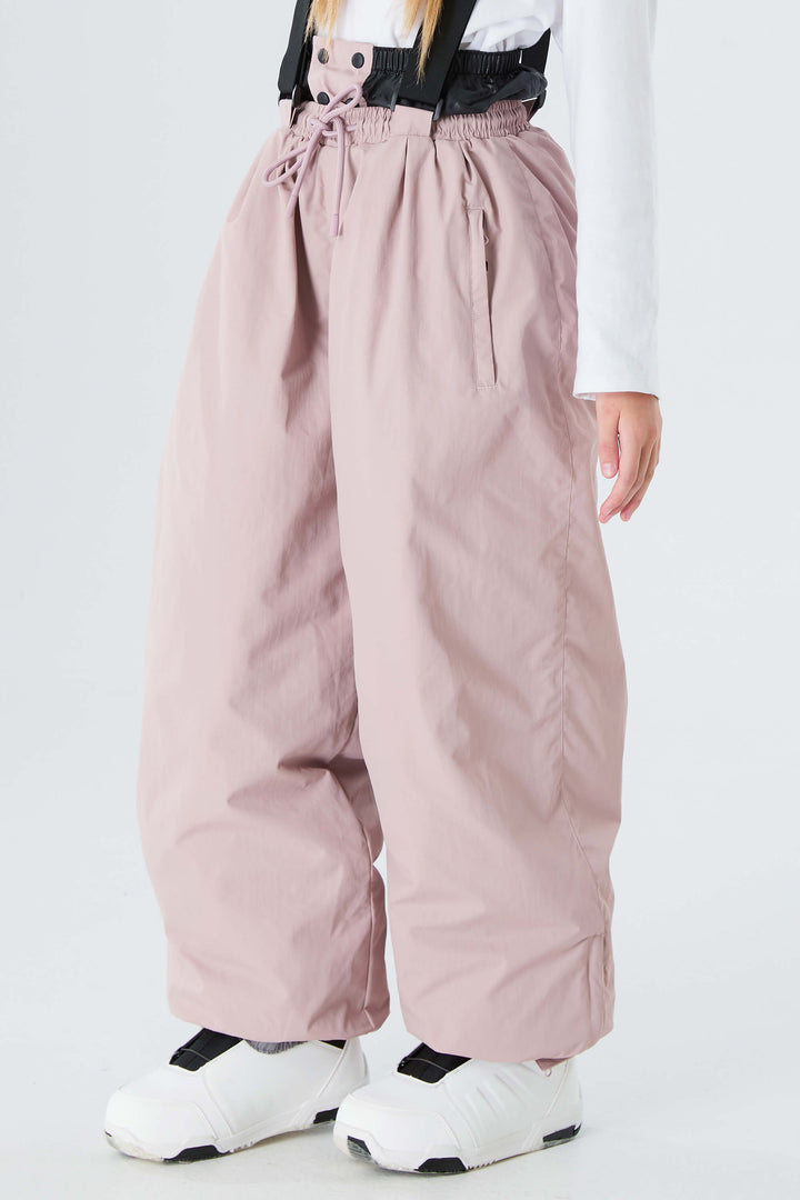 Girls' Brown Waterproof Balloon Snow Pants