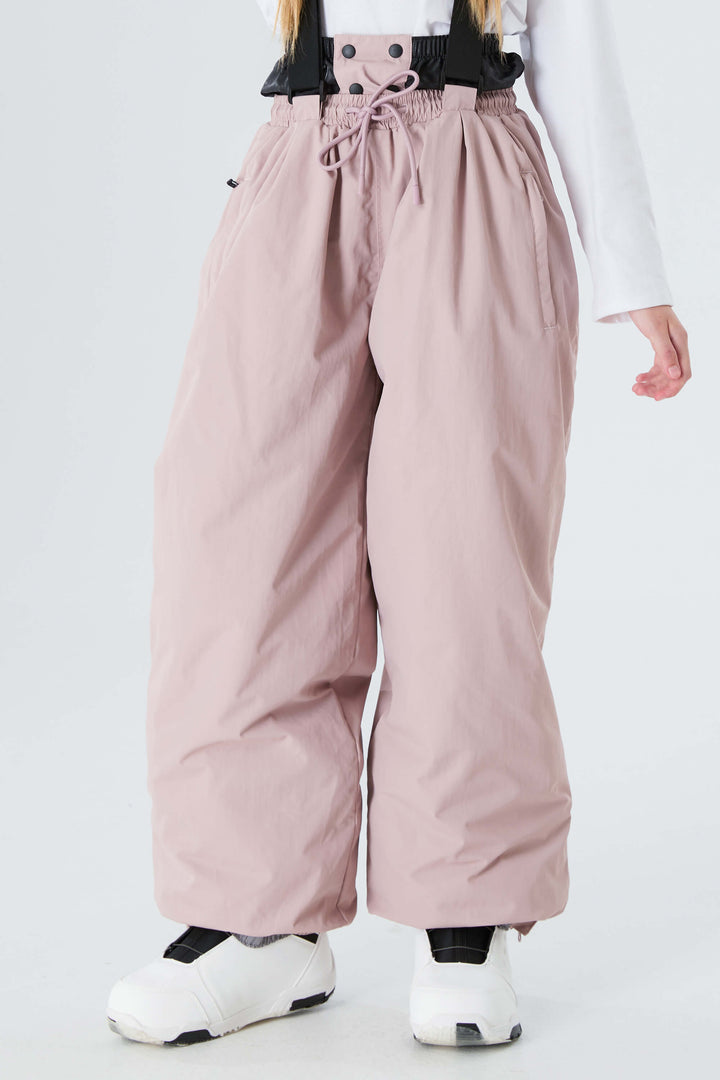 Girls' Pink Waterproof Balloon Snow Pants
