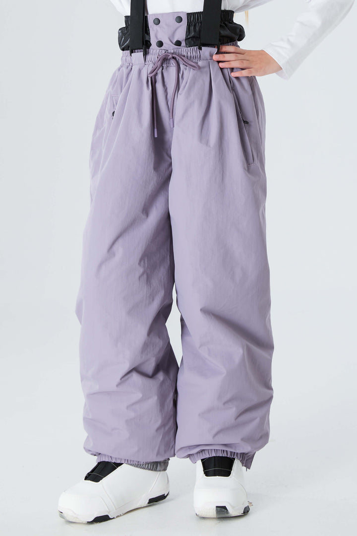 Girls' Brown Waterproof Balloon Snow Pants