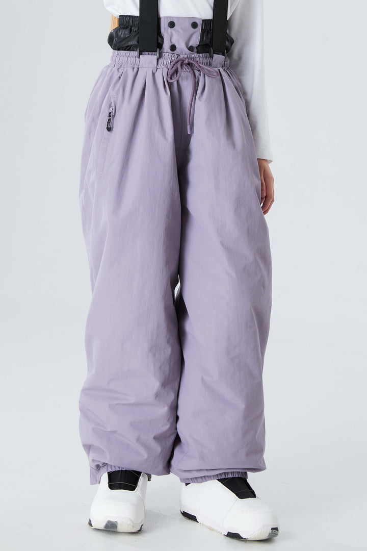 Girls' Brown Waterproof Balloon Snow Pants