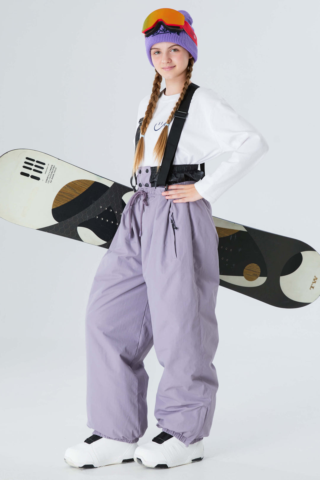 Girls' Lavender Waterproof Balloon Snow Pants