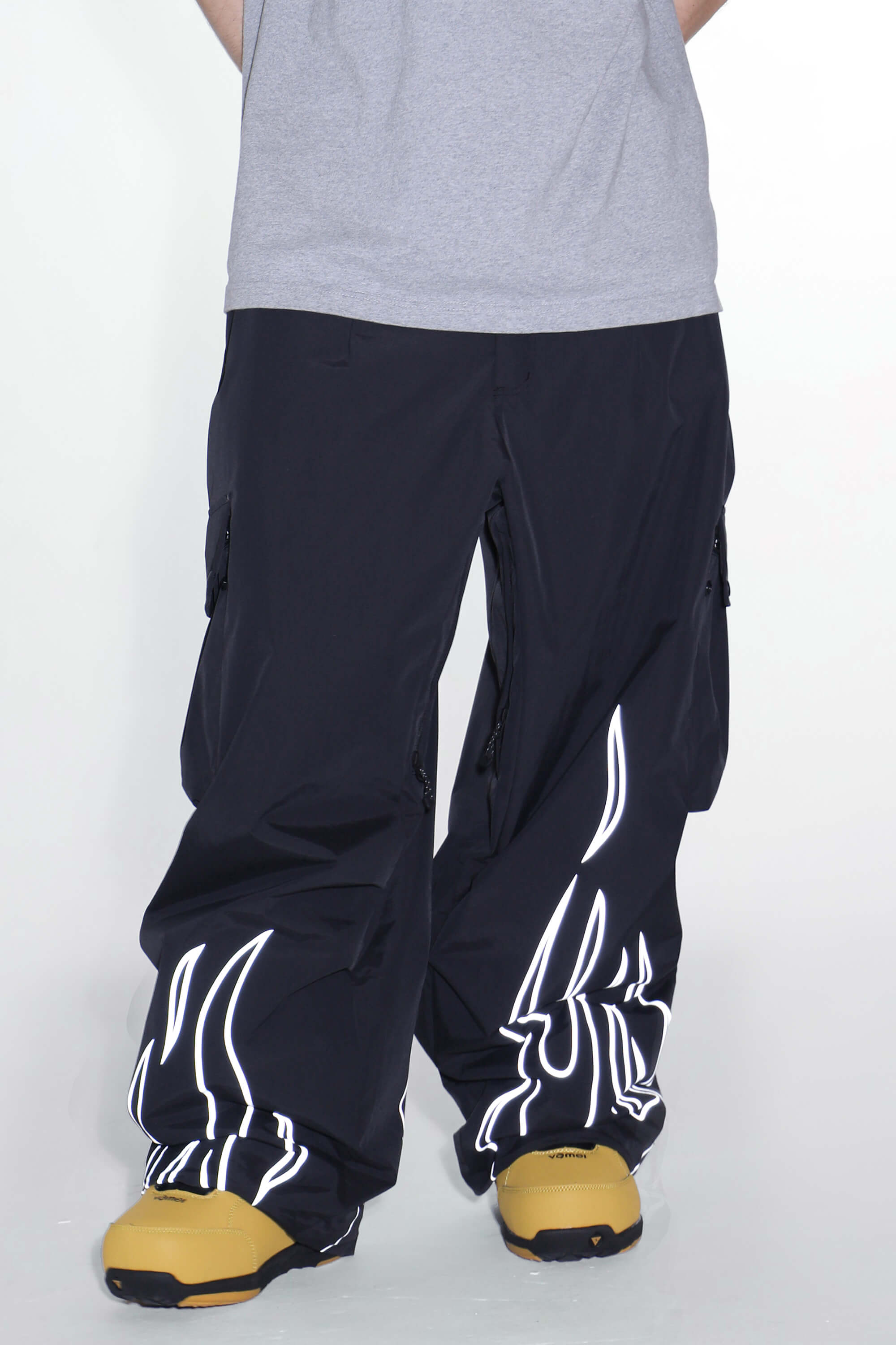 Women's Khaki Reflective Flame Baggy Utility Snow Pants – GSou Snow