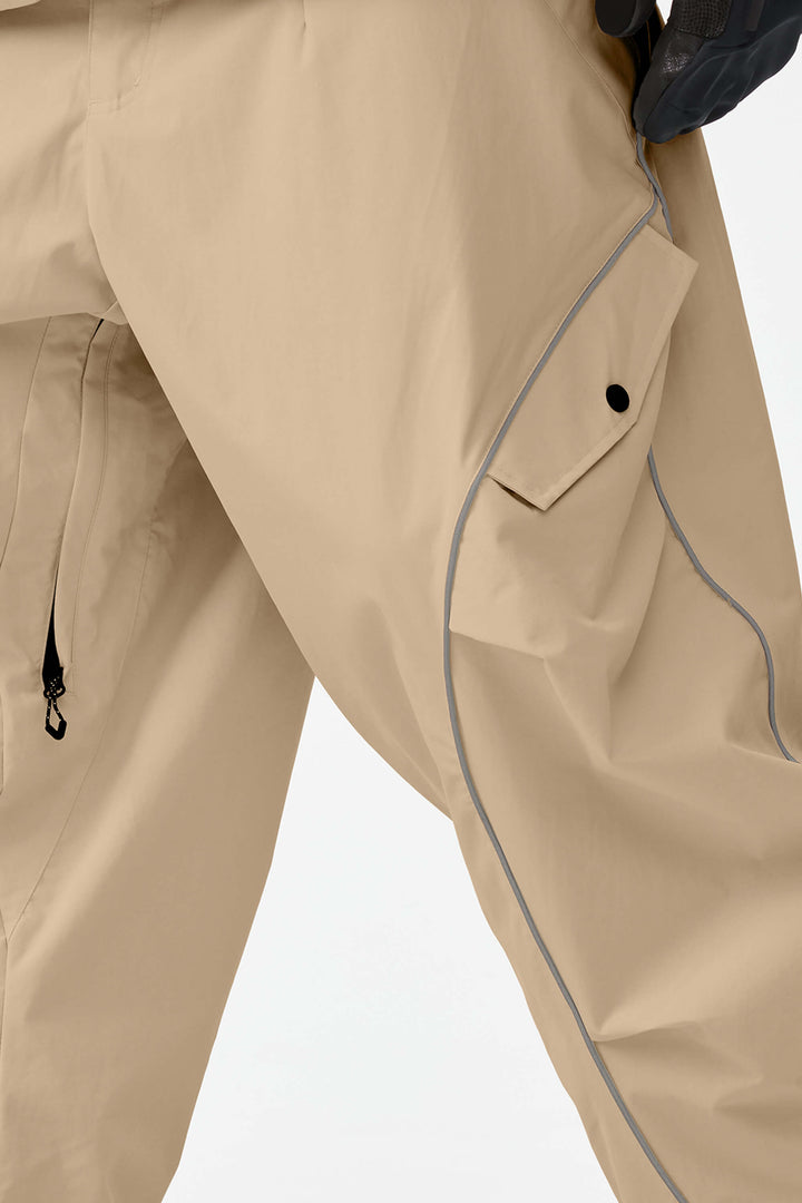 Khaki duurzame reflecterende streep baggy sneeuwbroek voor heren