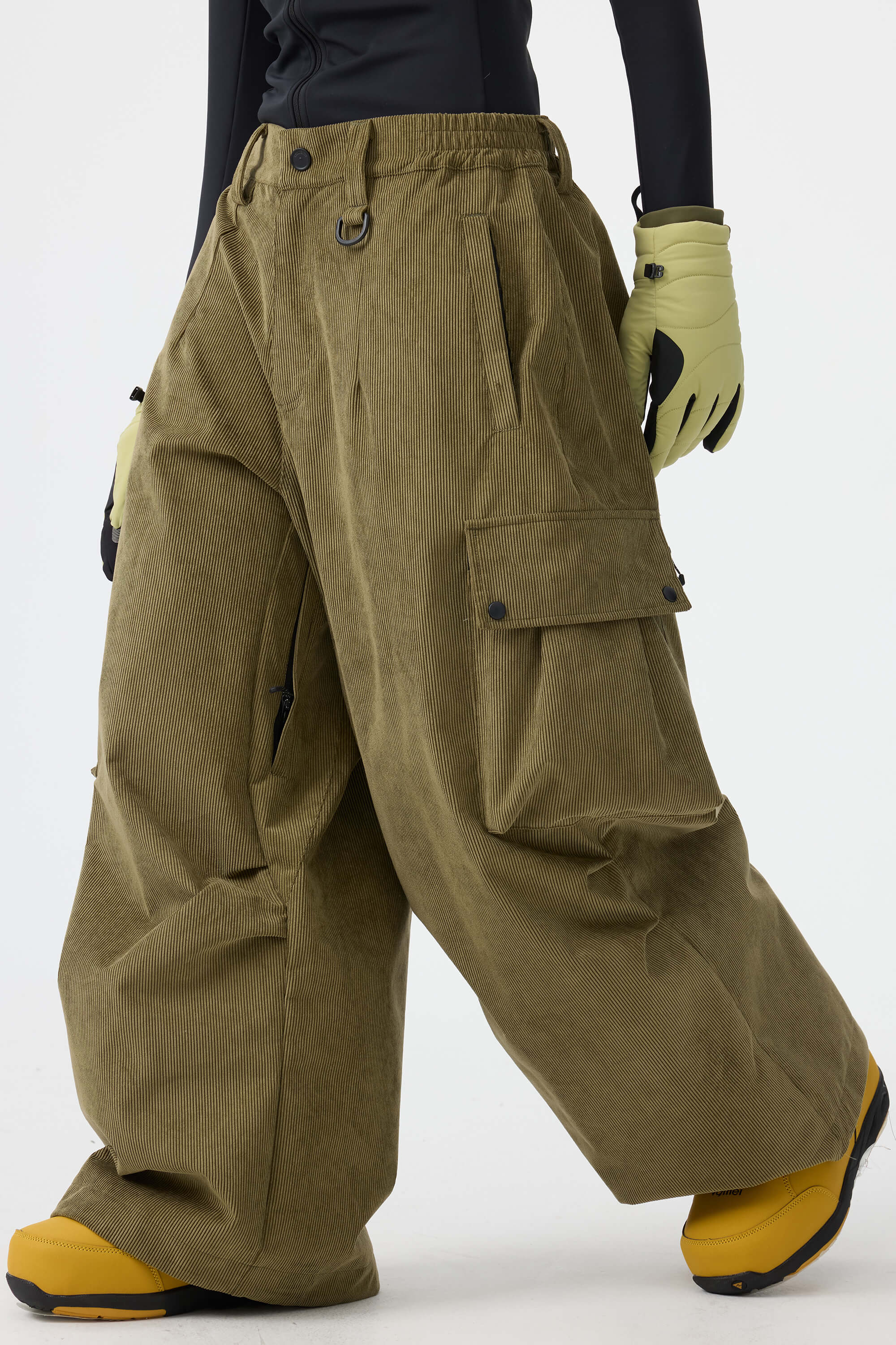 Pantalon De Loisirs élégant Pour Femme - Coupe Droite Cropped - Poches En Velours Côtelé - Pour Le Quotidien Ou Le Ski