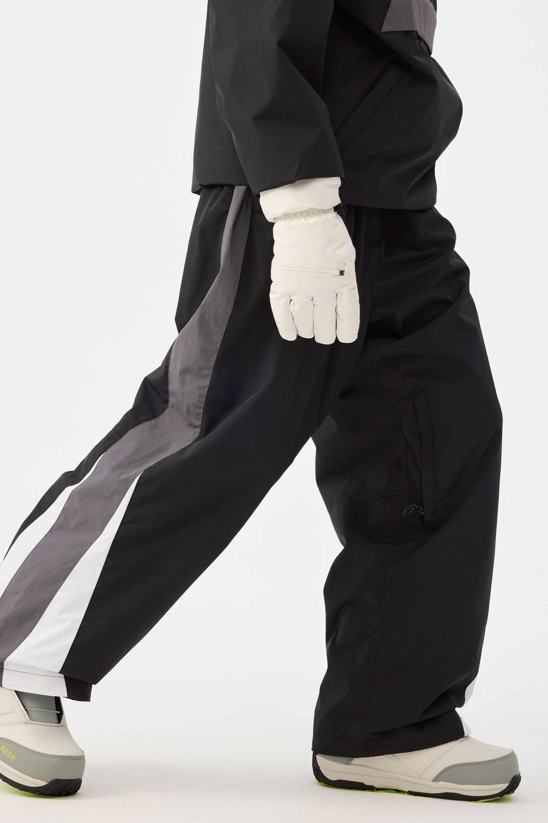 Sorte og grå Heritage Athletic Colorblock baggy skibukser til kvinder