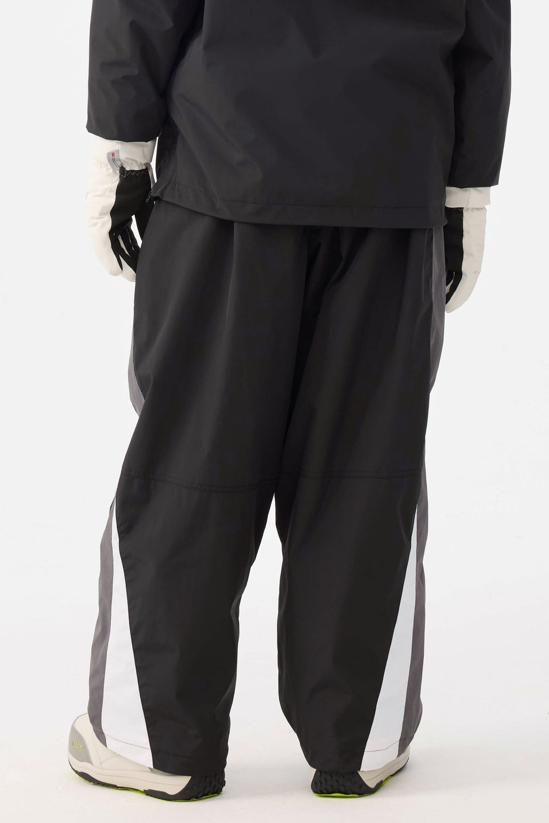 Sorte og grå Heritage Athletic Colorblock baggy skibukser til kvinder