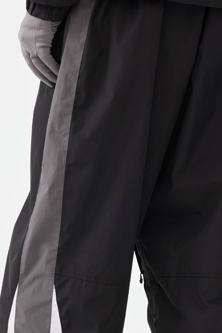 Men's Black & Grey Heritage Athletic Colorblock Baggy Snow Pants