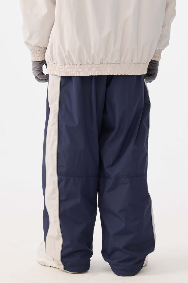 Marinblå retro-terrängbyxor med baggy-motiv för män