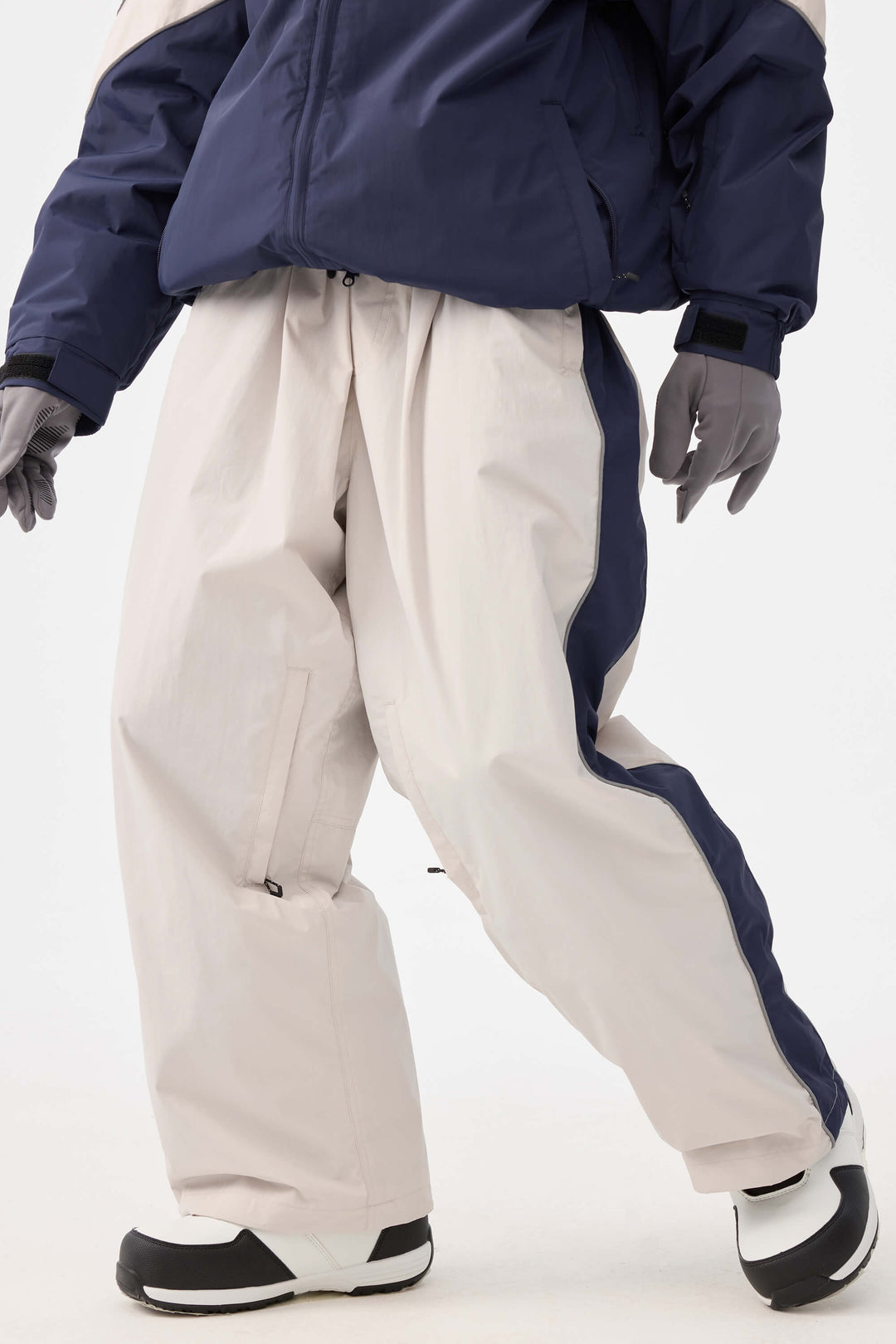 Dames Off White Retro Track Side Stripe Baggy Sneeuwbroek