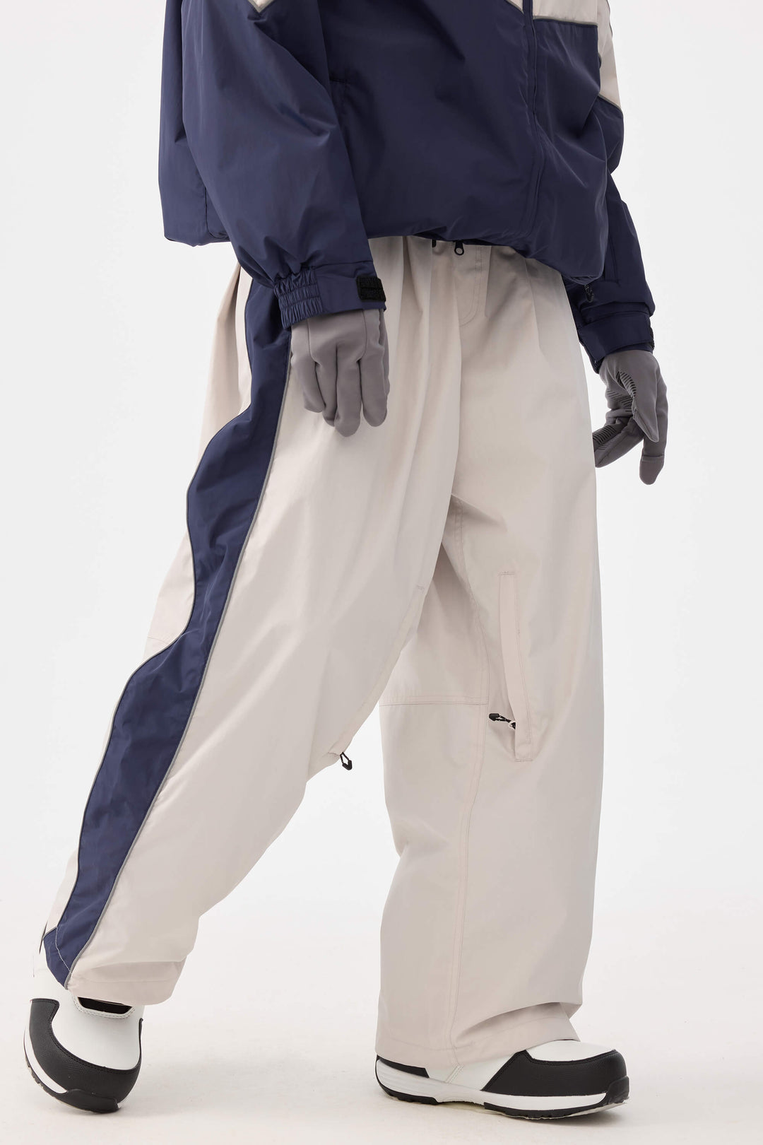 Dames Off White Retro Track Side Stripe Baggy Sneeuwbroek