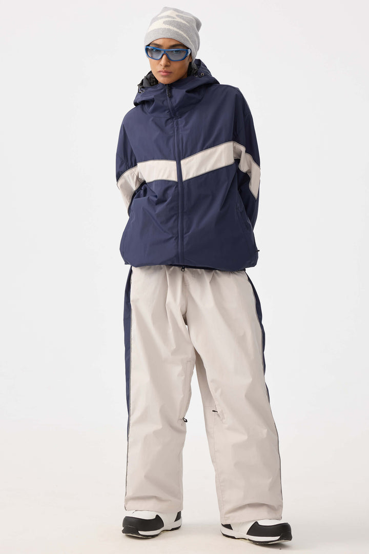 Dames Off White Retro Track Side Stripe Baggy Sneeuwbroek