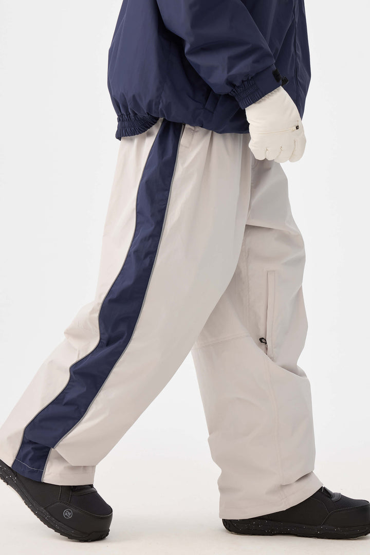 Marinblå retro-terrängbyxor med baggy-motiv för män