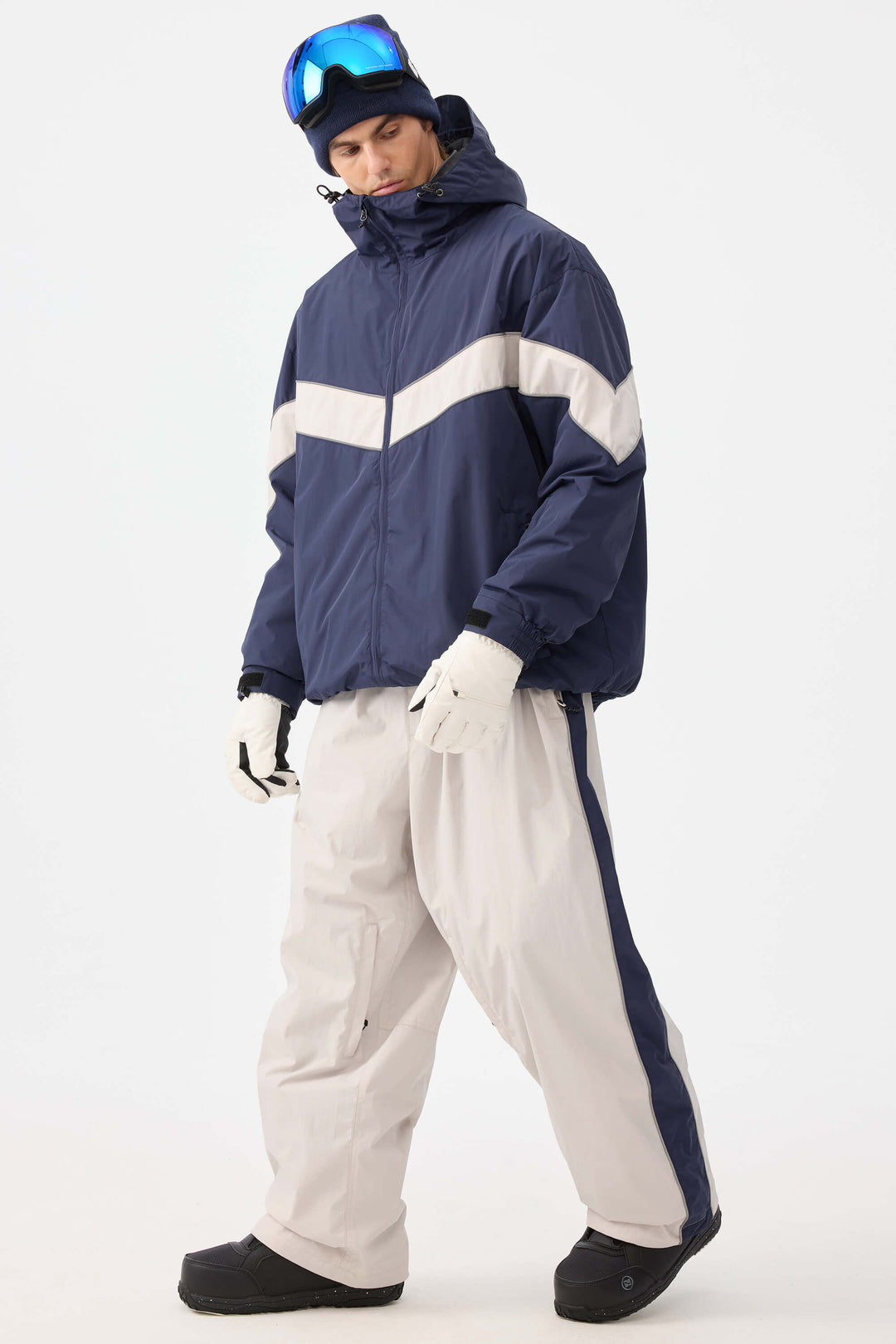 Męskie spodnie narciarskie Off White Retro Track Side Stripe Baggy