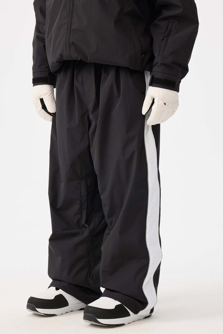 Marinblå retro-terrängbyxor med baggy-motiv för män