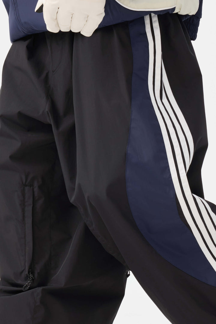 Herr olivgrön retro sportiga snöbyxor med sidoränder