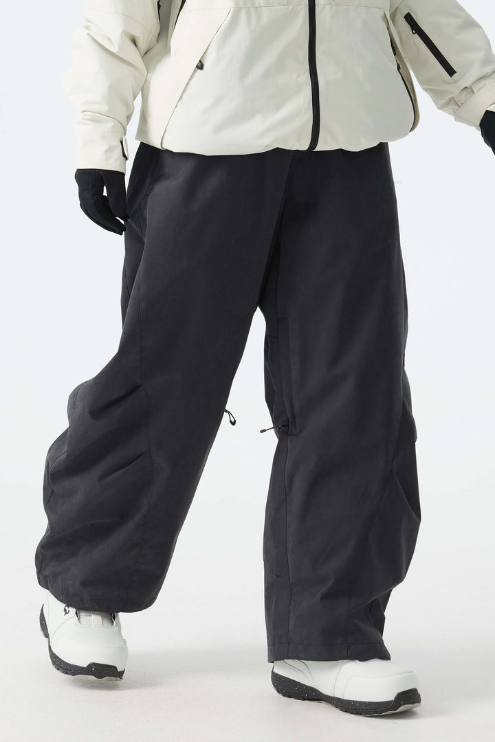 Women's Black Brushed Barrel Snow Pants