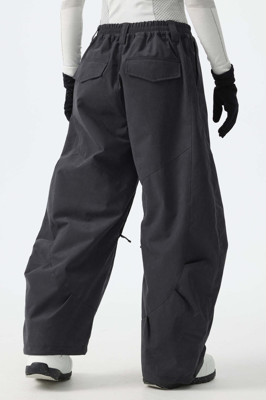 Women's Black Brushed Barrel Snow Pants
