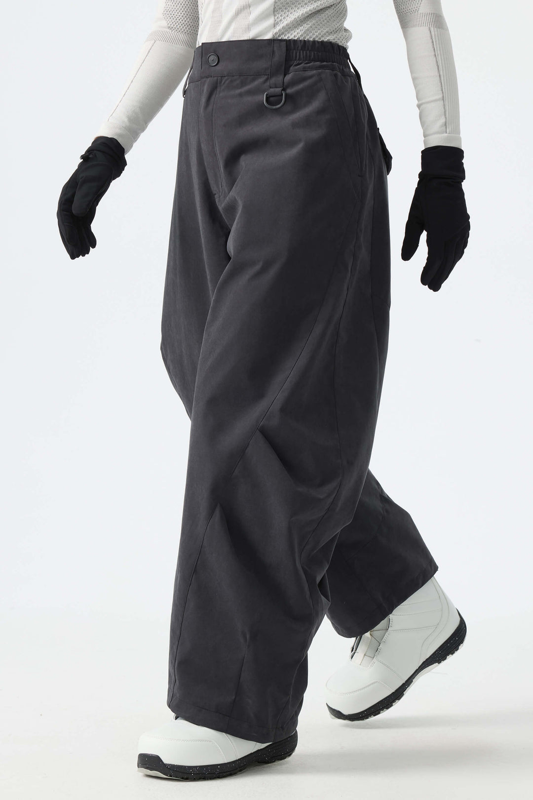Women's Black Brushed Barrel Snow Pants