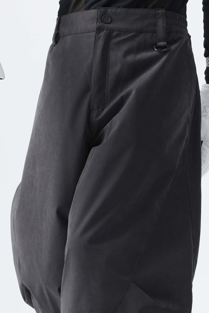 Men's Black Brushed Barrel Snow Pants