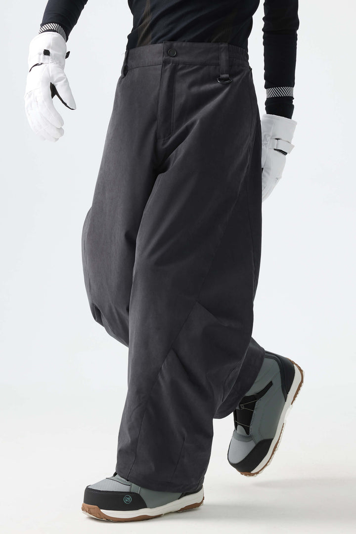 Men's Black Brushed Barrel Snow Pants
