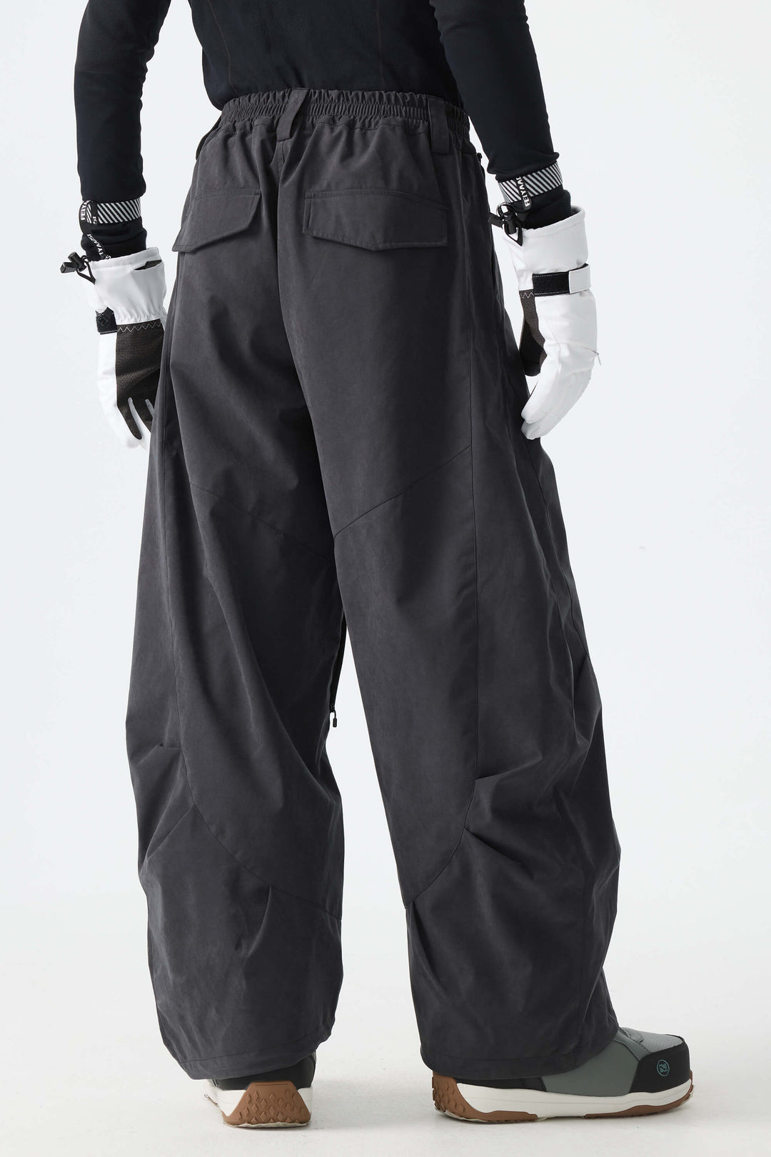 Men's Black Brushed Barrel Snow Pants