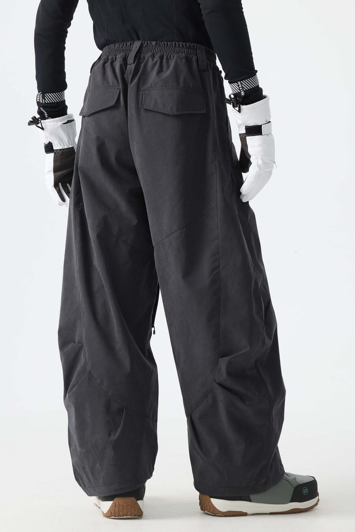 Men's Black Brushed Barrel Snow Pants