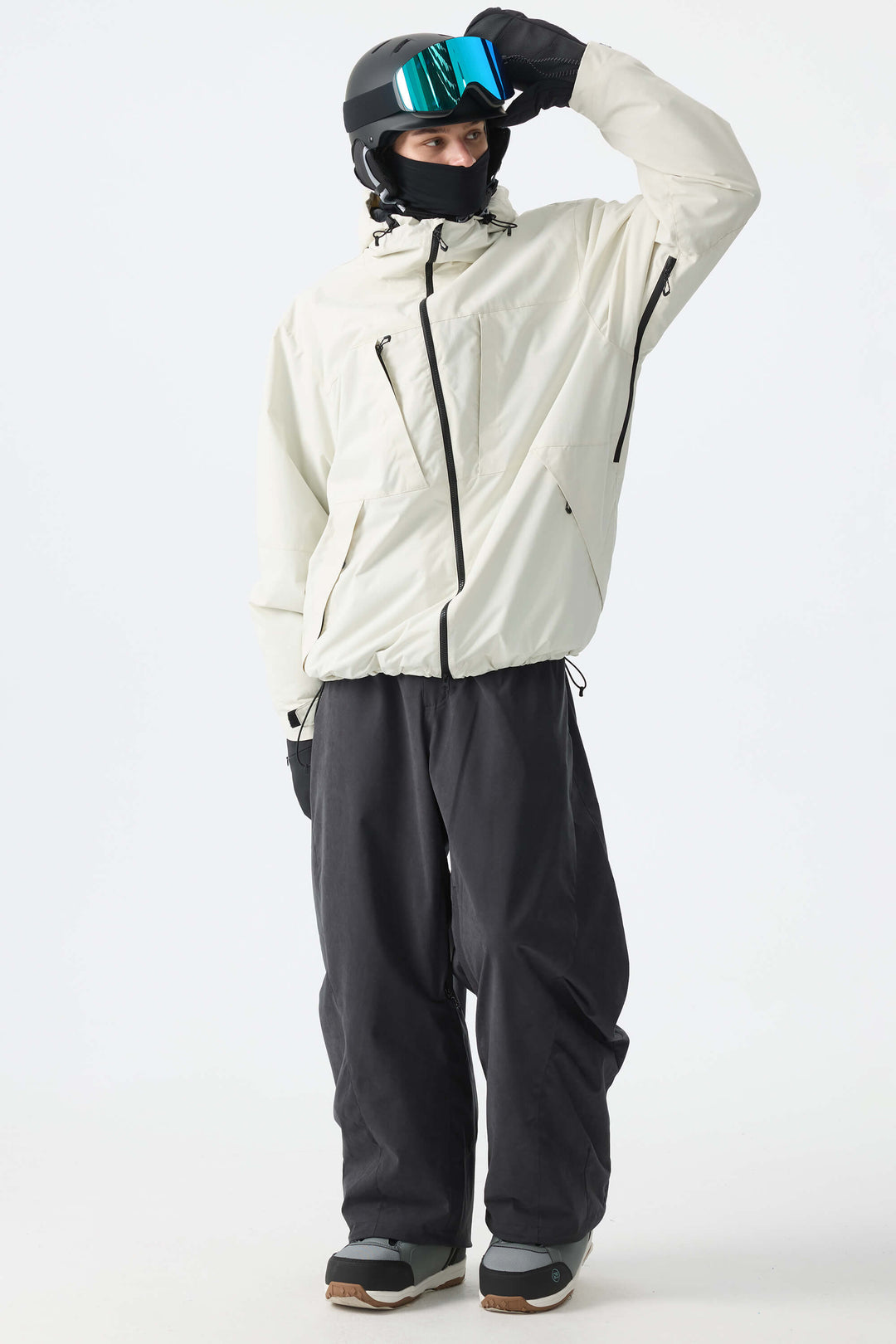 Men's Black Brushed Barrel Snow Pants