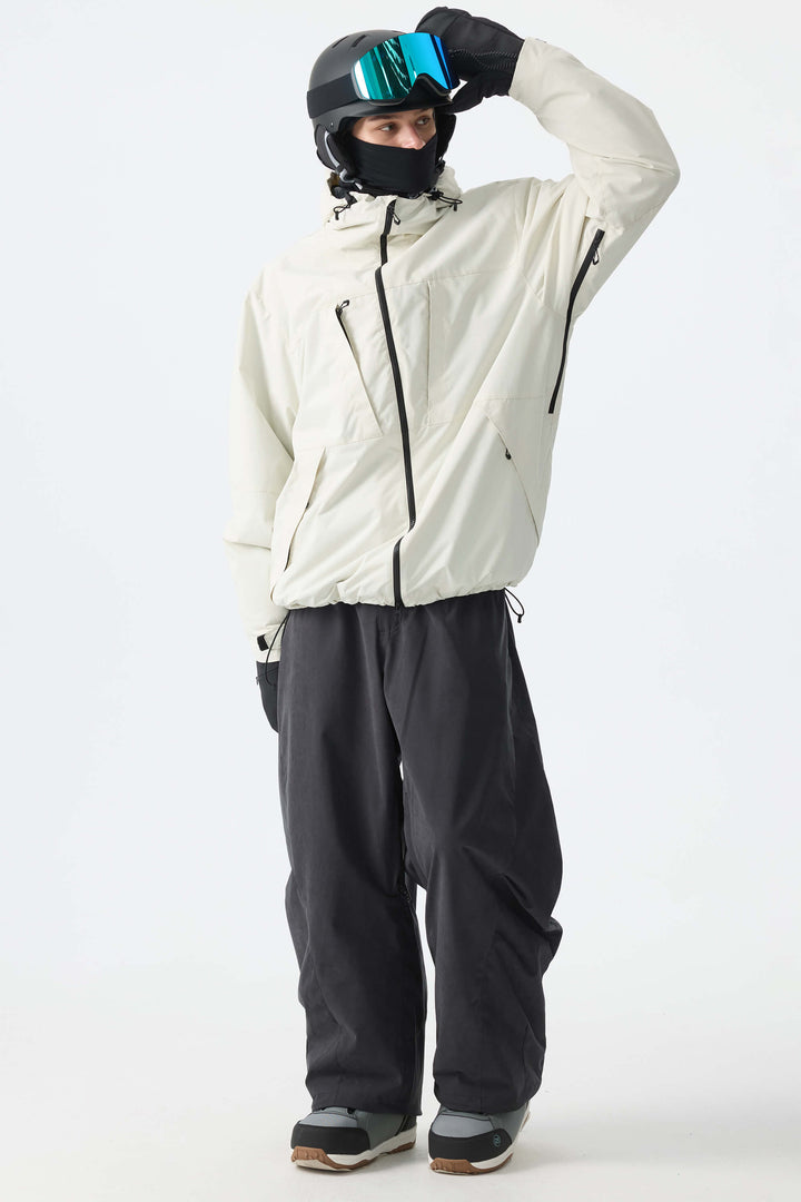 Men's Black Brushed Barrel Snow Pants