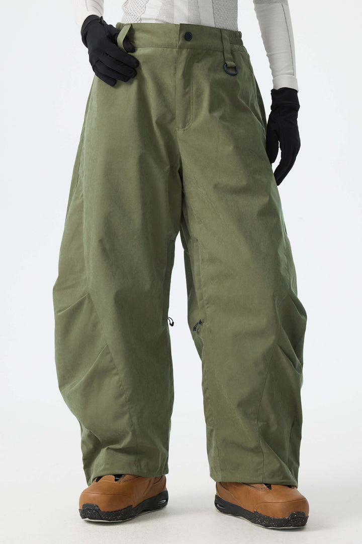 Women's Black Brushed Barrel Snow Pants