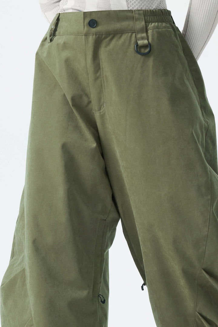 Women's Olive Green Brushed Barrel Snow Pants