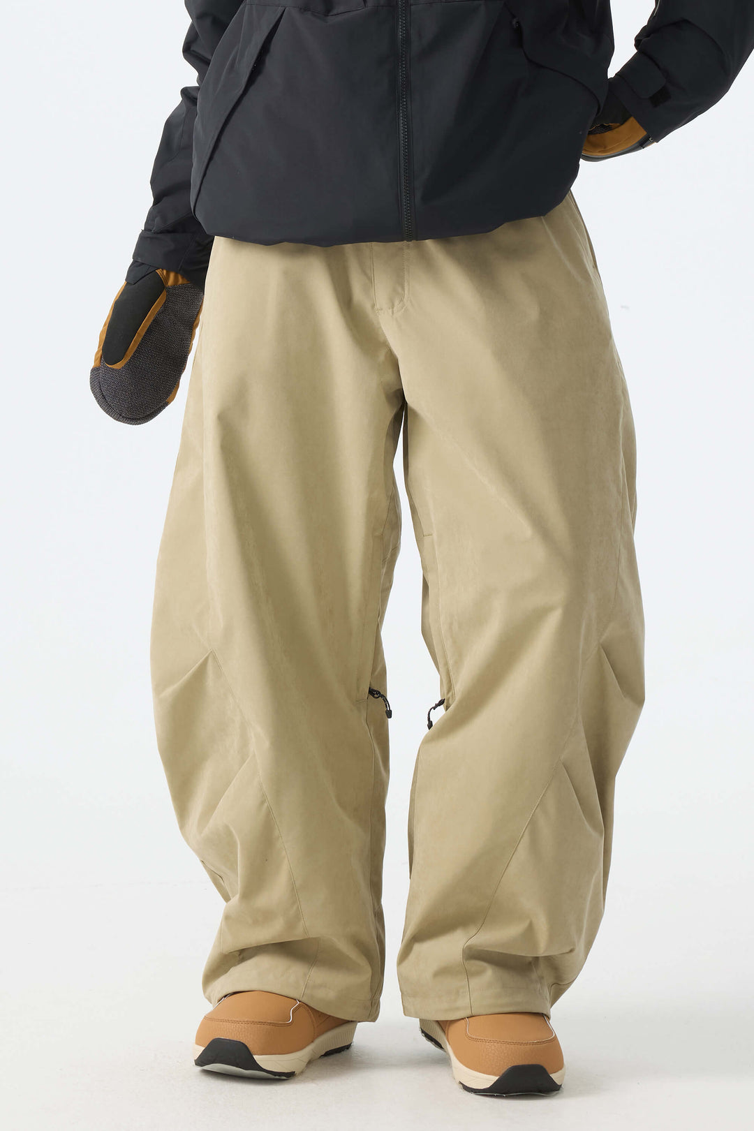 Women's Black Brushed Barrel Snow Pants