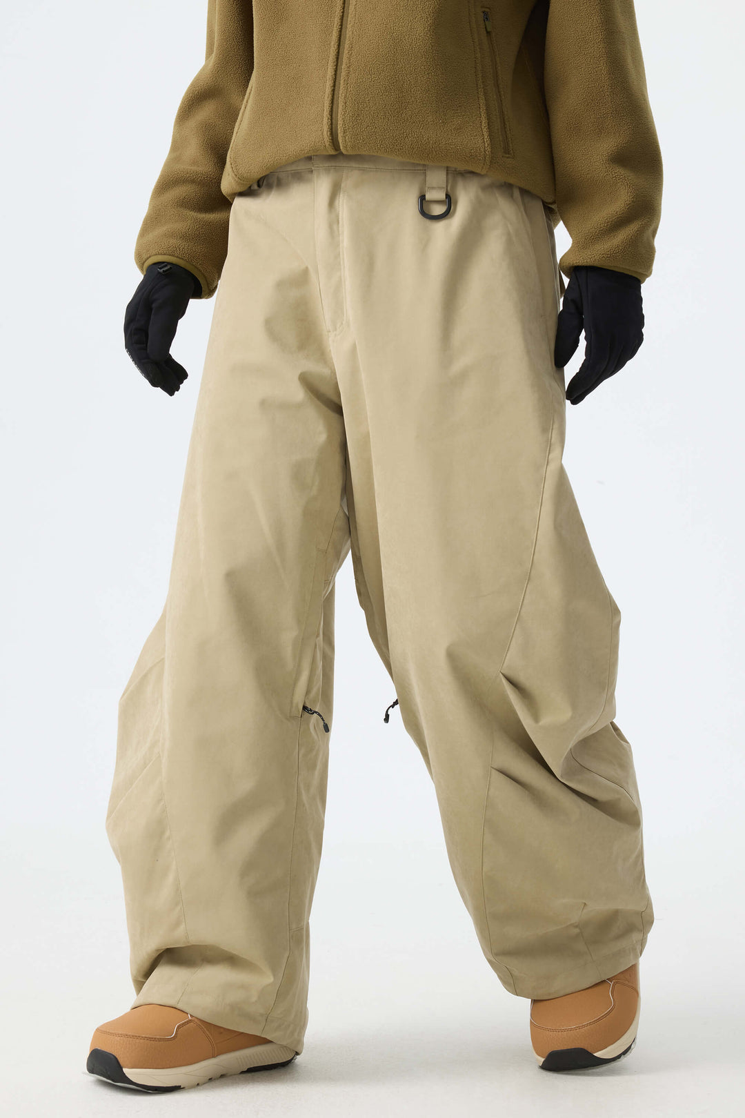 Women's Black Brushed Barrel Snow Pants