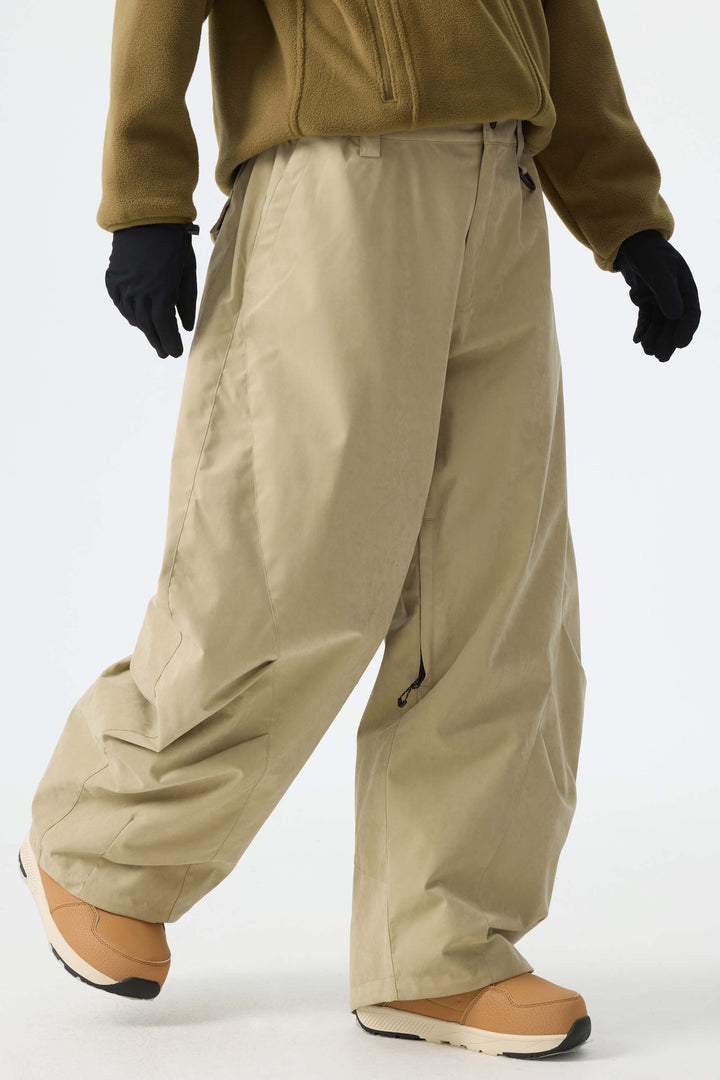 Calça de neve feminina cáqui escovada