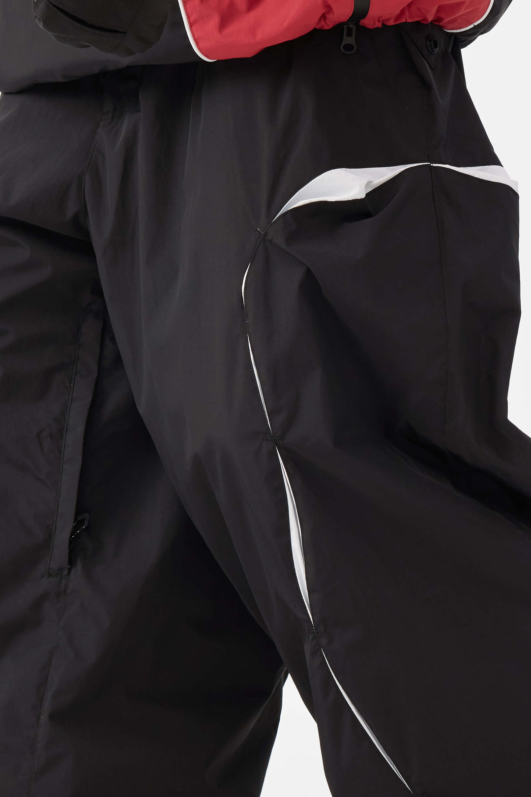 Beige Retro Urban Paneled Construction Baggy Sneeuwbroek voor Heren