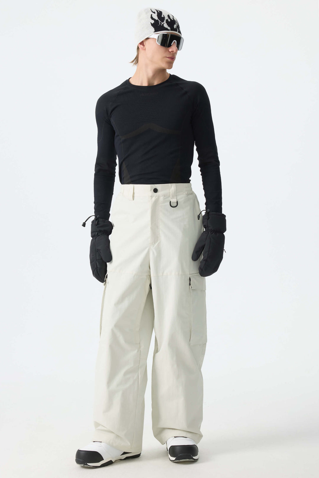 Men's Off White All-Mountain Performance Baggy Snow Pants