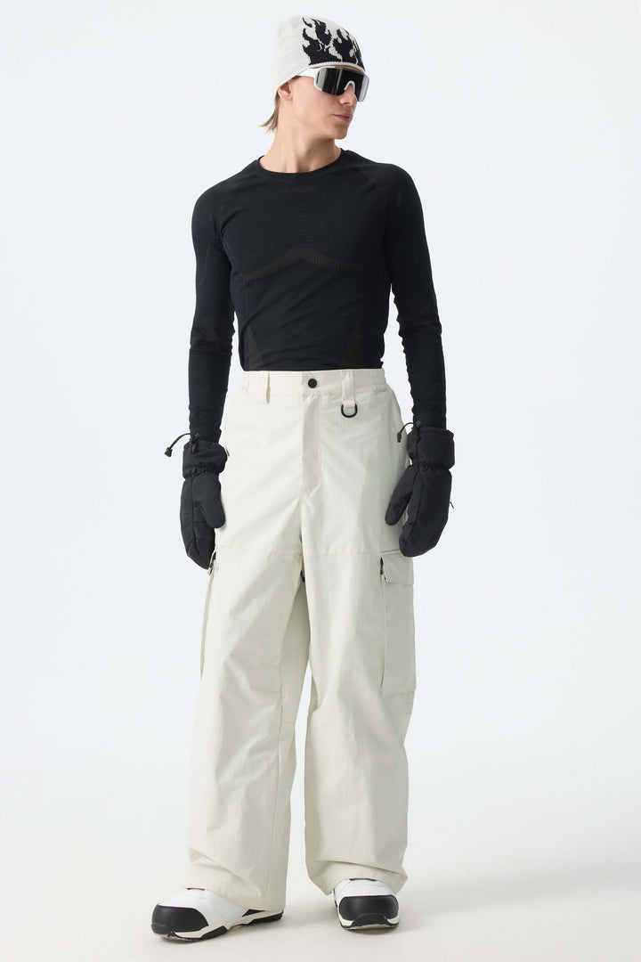 Men's Off White All-Mountain Performance Baggy Snow Pants