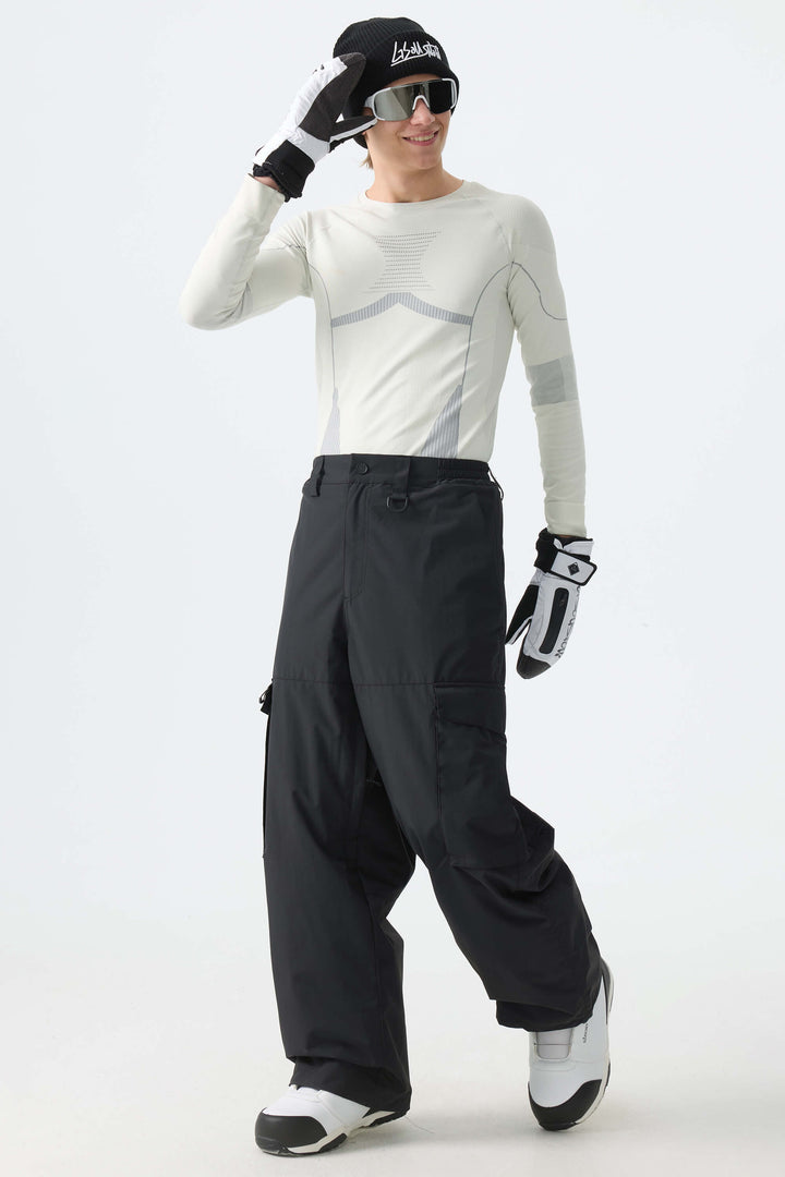 Men's Black All-Mountain Performance Baggy Snow Pants