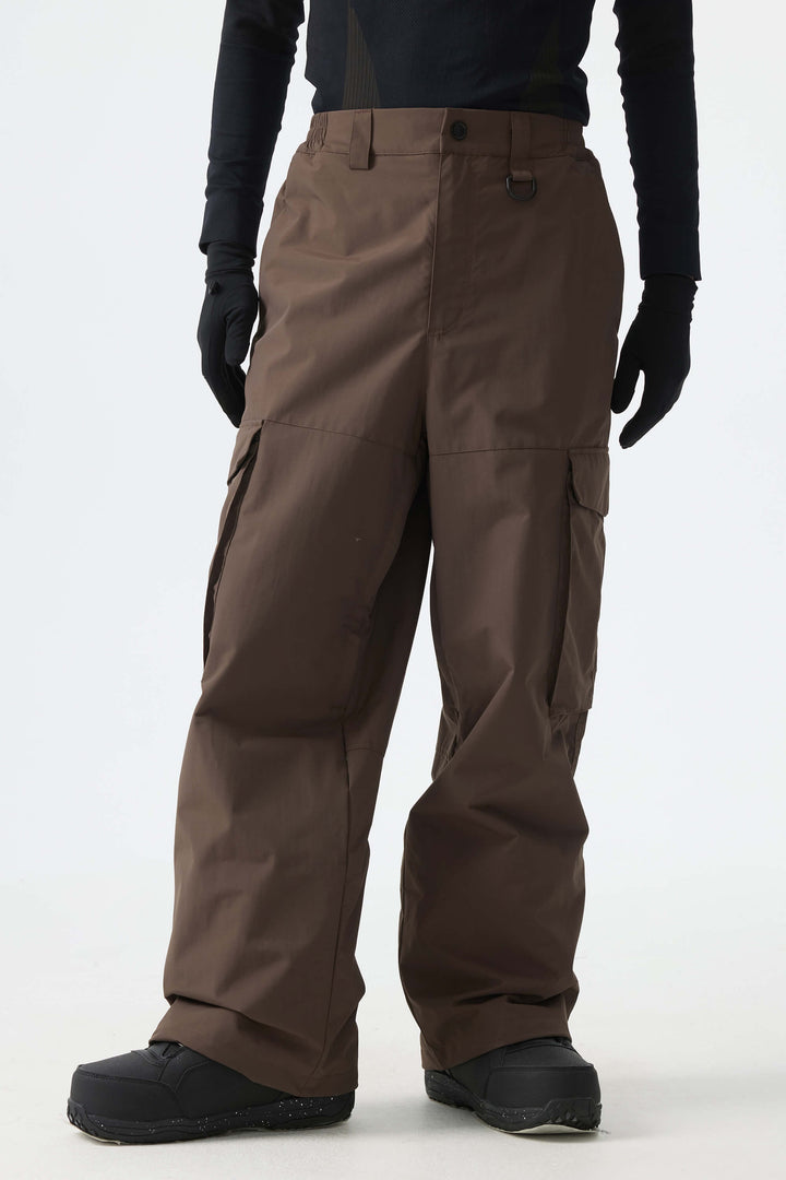 Men's Brown All-Mountain Performance Baggy Snow Pants