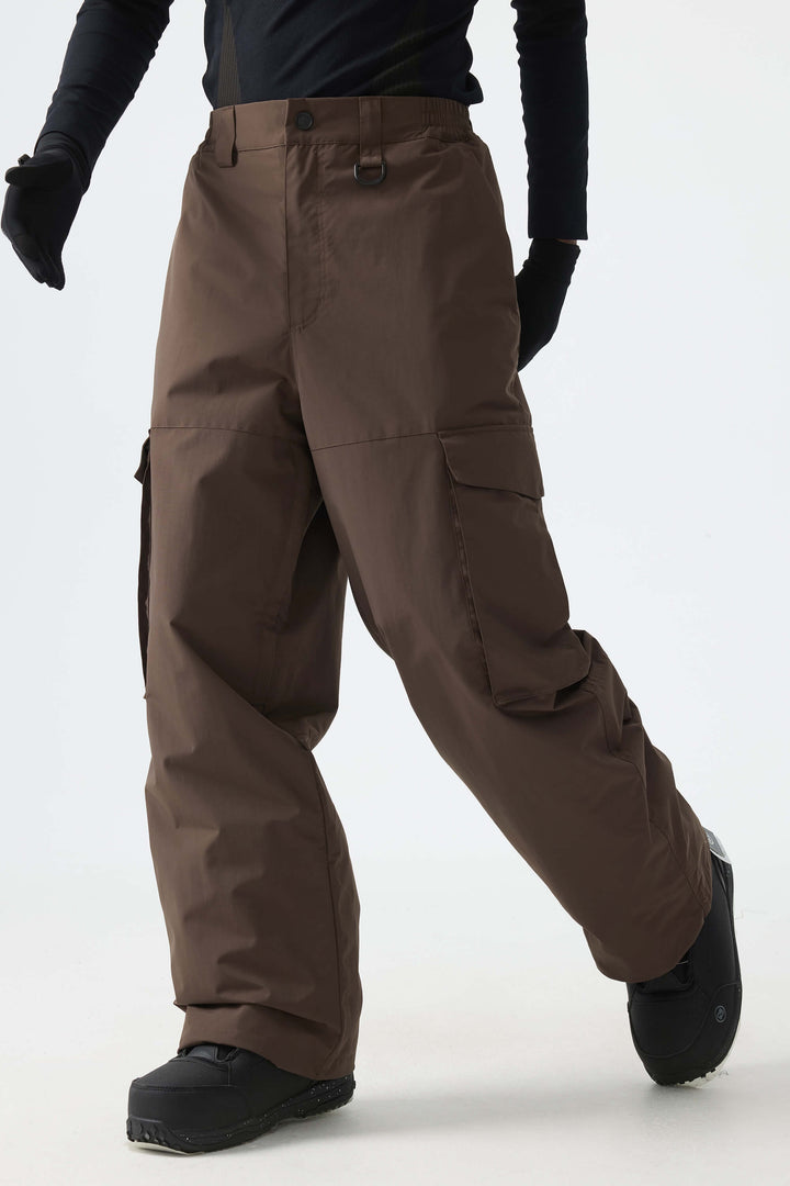 Men's Brown All-Mountain Performance Baggy Snow Pants