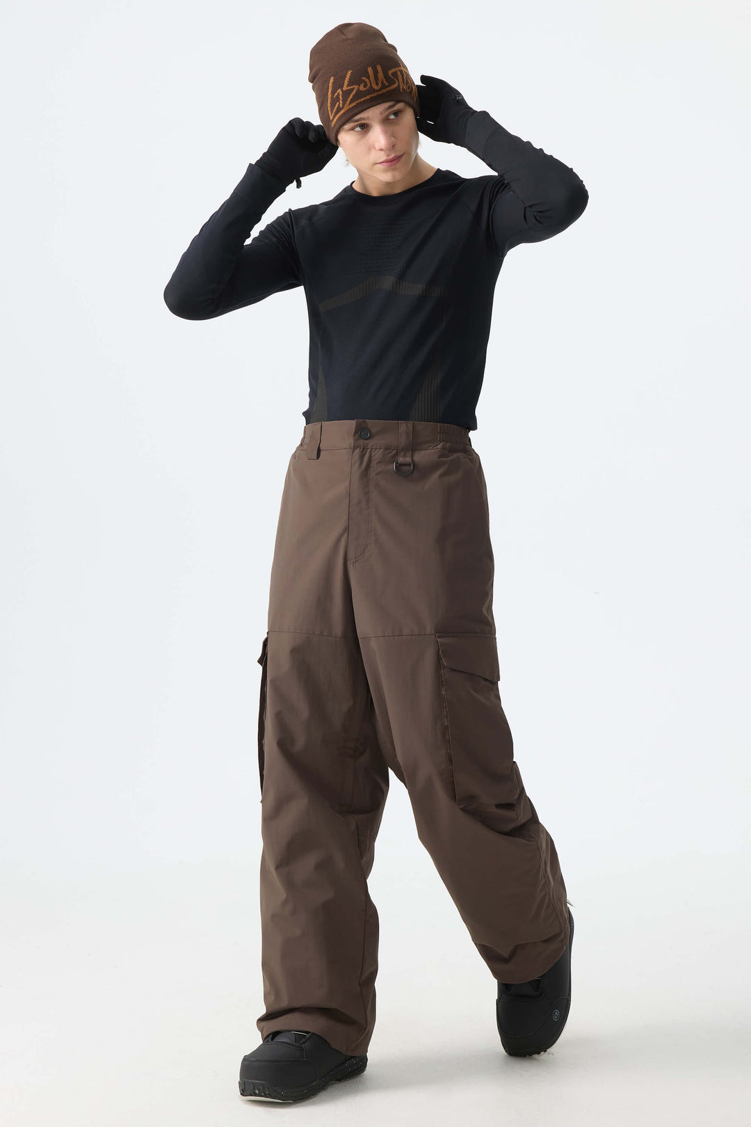 Men's Brown All-Mountain Performance Baggy Snow Pants