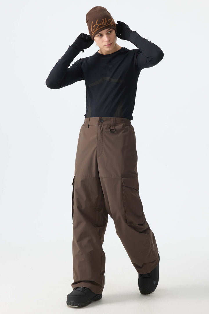 Men's Brown All-Mountain Performance Baggy Snow Pants