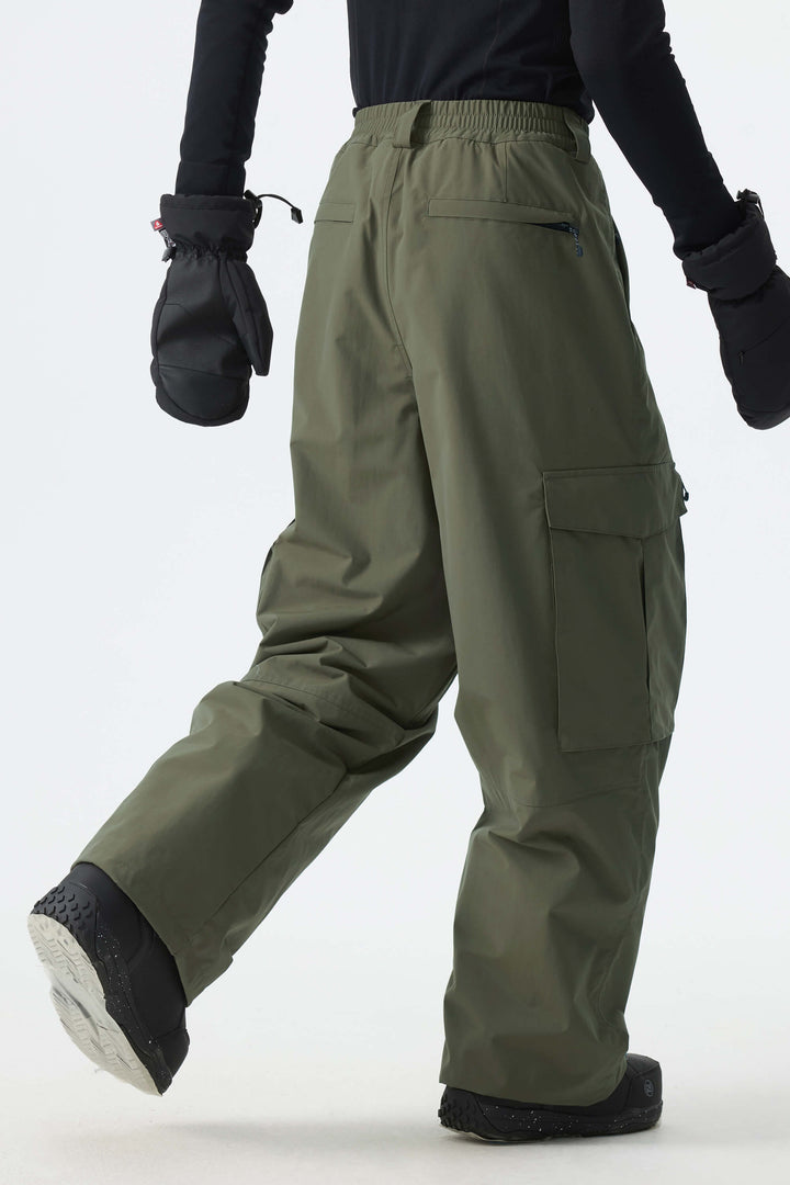 Men's Army Green All-Mountain Performance Baggy Snow Pants