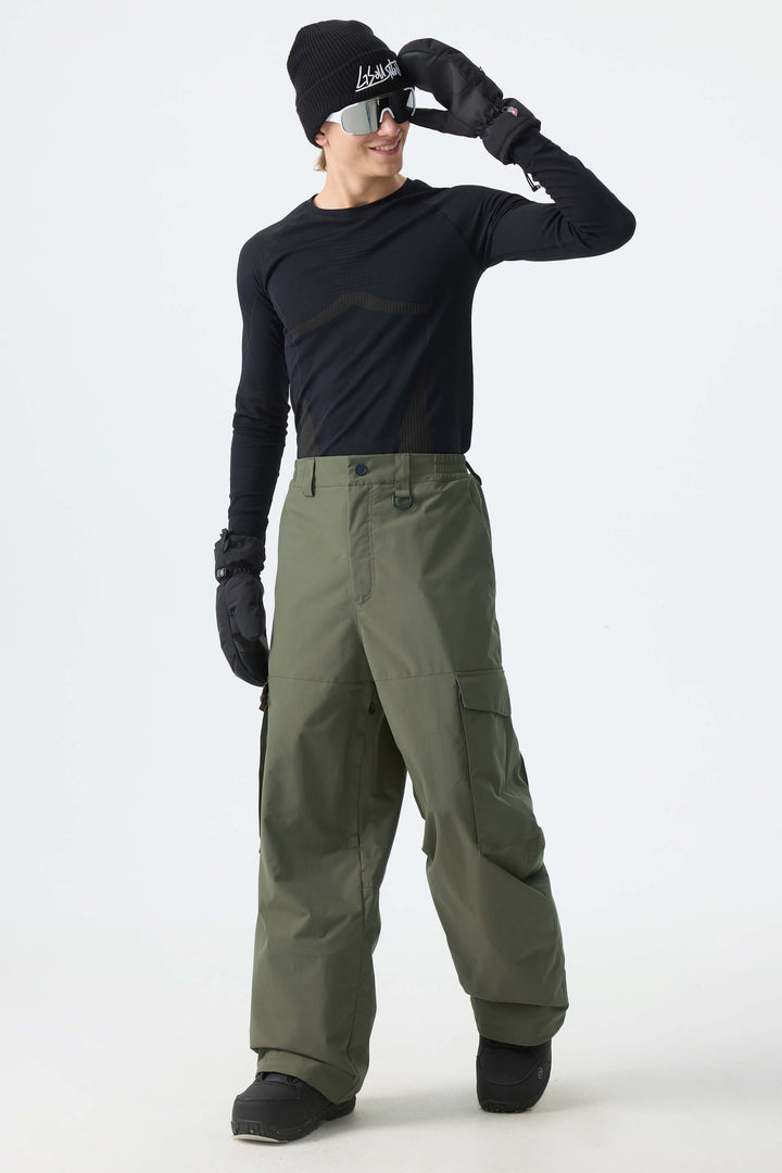 Men's Army Green All-Mountain Performance Baggy Snow Pants