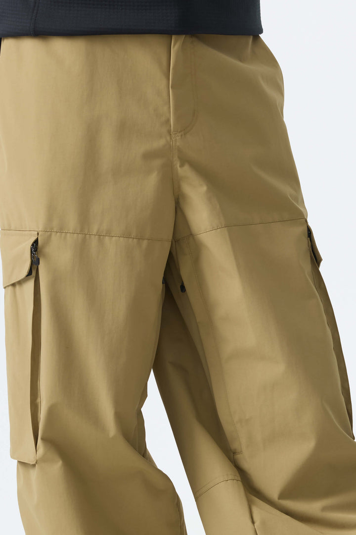 Men's Khaki All-Mountain Performance Baggy Snow Pants