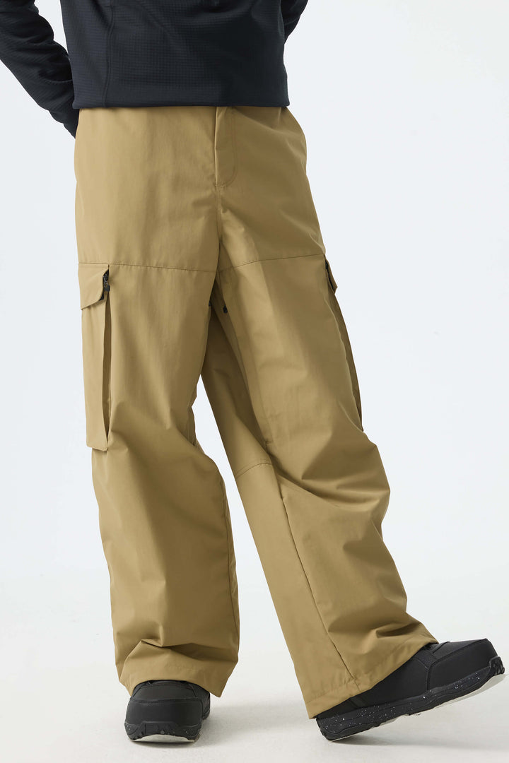 Men's Khaki All-Mountain Performance Baggy Snow Pants