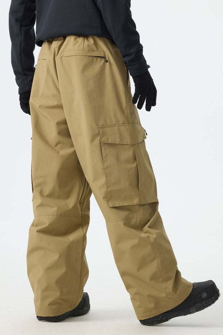 Men's Khaki All-Mountain Performance Baggy Snow Pants