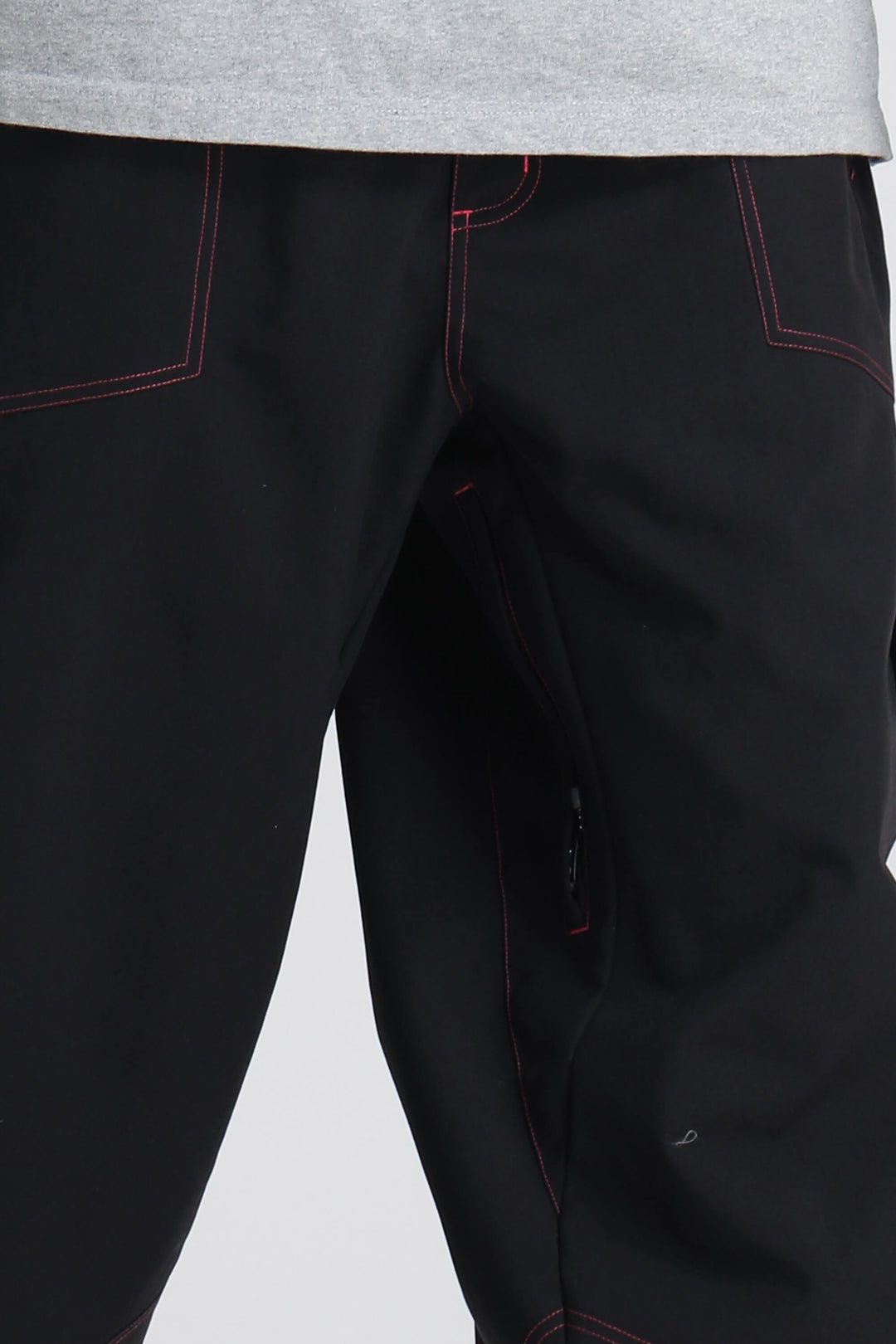Men's Magenta Contrast Stitch Minimal Snow Pants