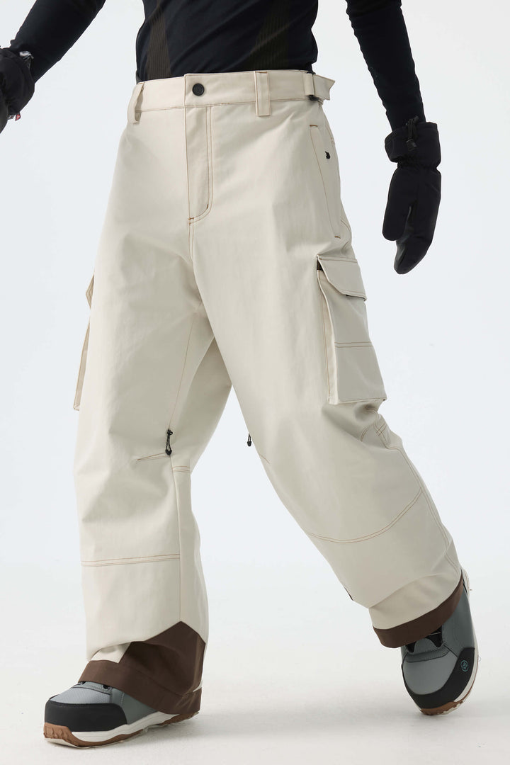 Men's Off White Barn Contrast-Stitch Baggy Snow Pants