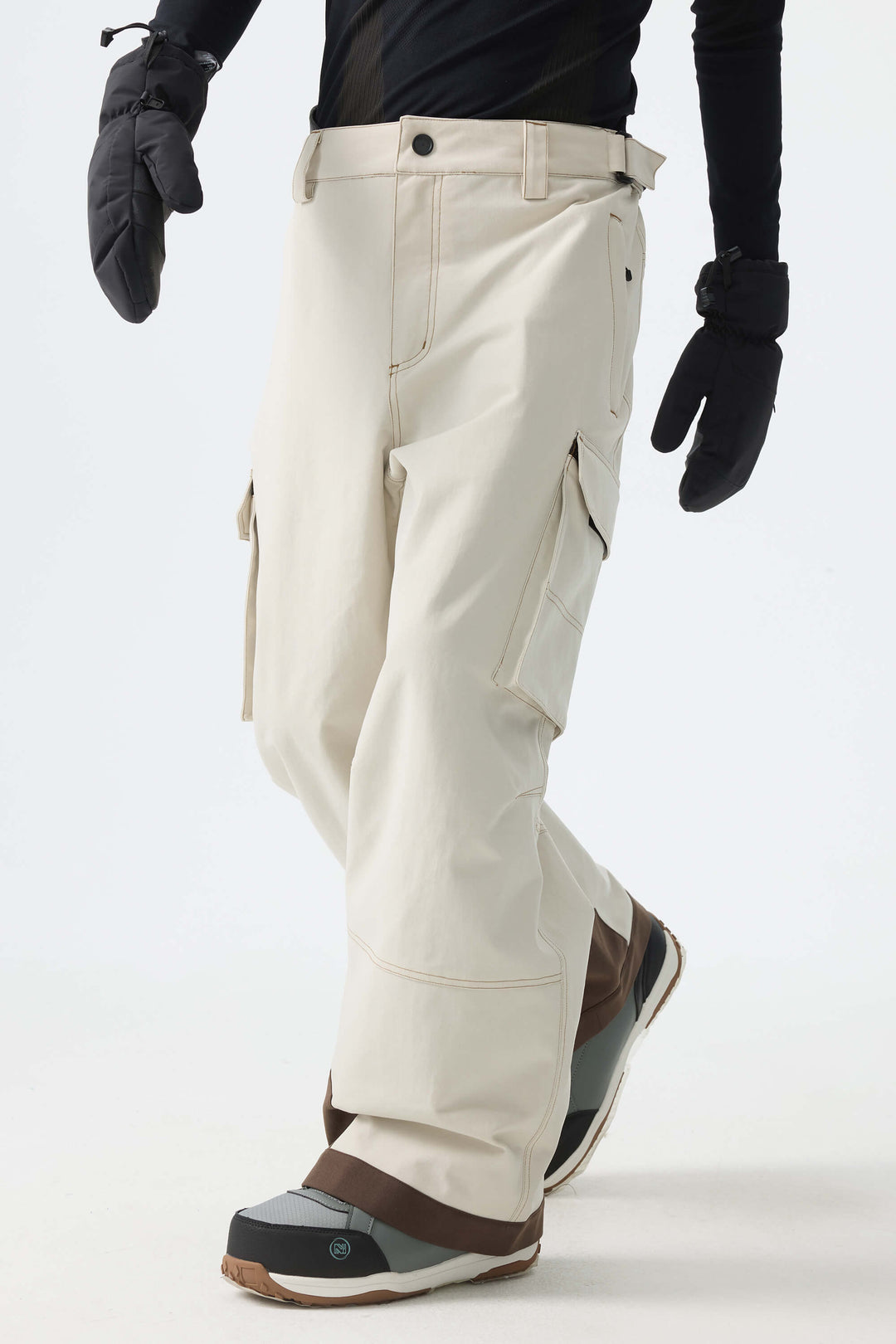 Men's Off White Barn Contrast-Stitch Baggy Snow Pants