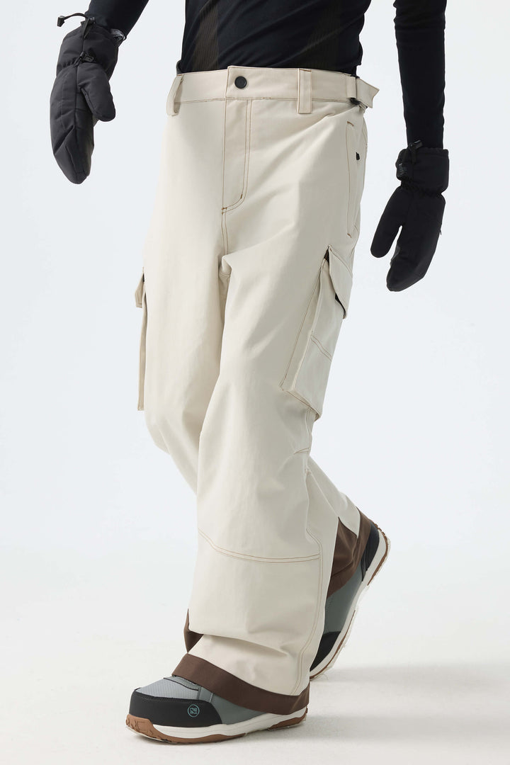 Men's Off White Barn Contrast-Stitch Baggy Snow Pants
